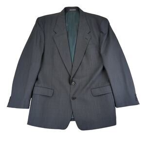 Yves Saint Laurent Navy Blue Wool‎ Two Button Sport Coat Suit Jacket Size 44L